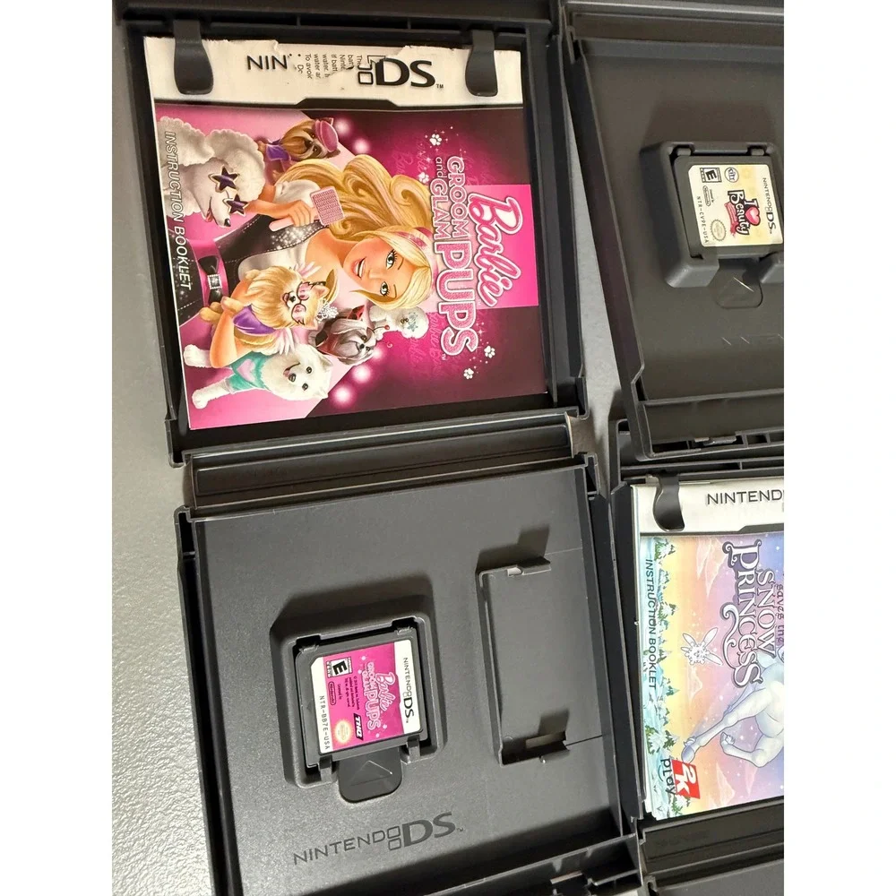 Nintendo DS Game Lot 7 Barbie Dora Hello Kitty Nancy Drew Silverlicious Manuals